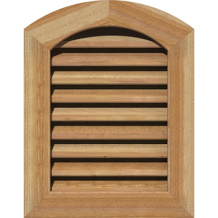 Arch Top Gable Vent Functional, Western Red Cedar Gable Vent W/ 1 X 4 Flat Trim Frame, 14W X 22H